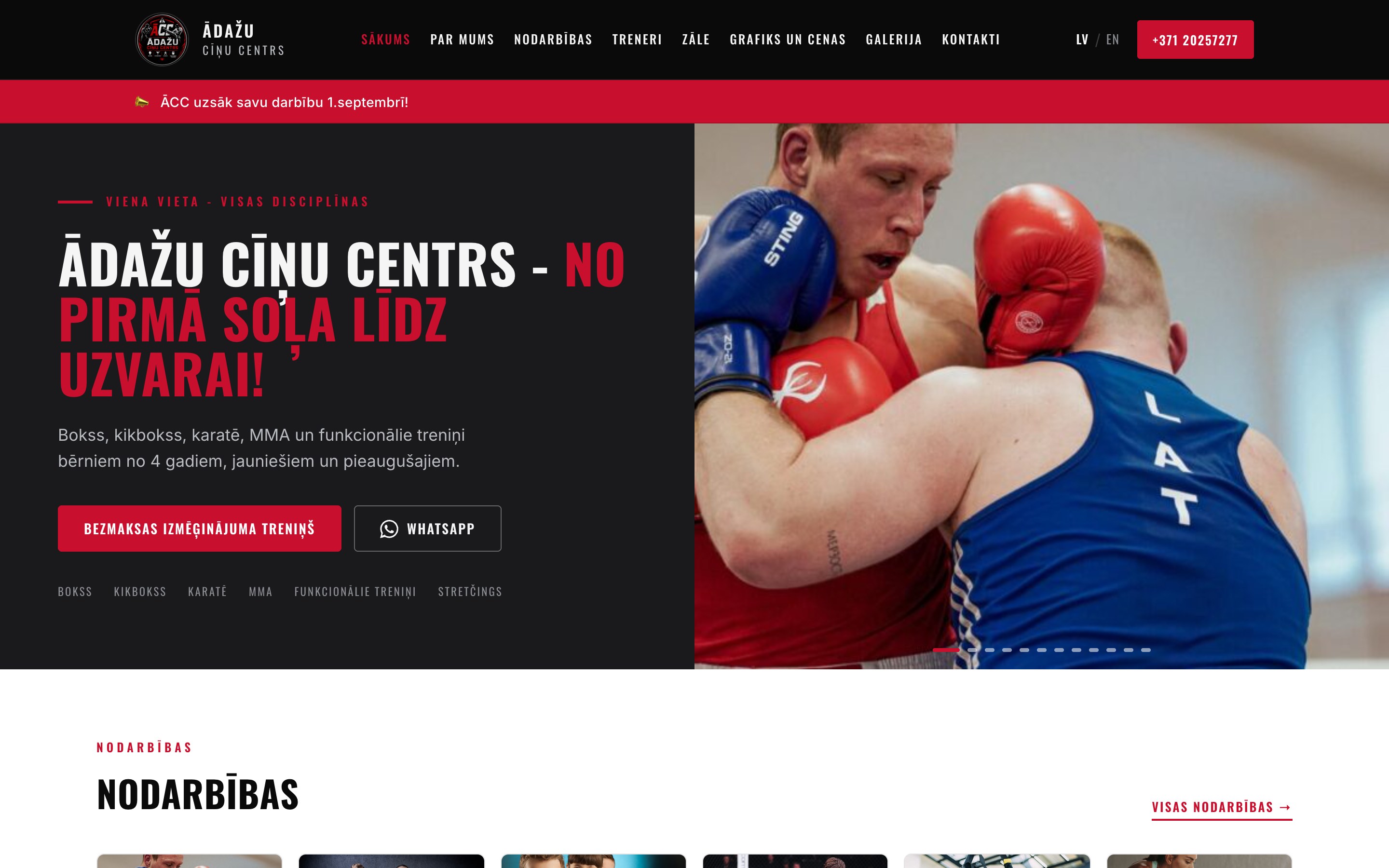 Ādažu Cīņu Centrs - website