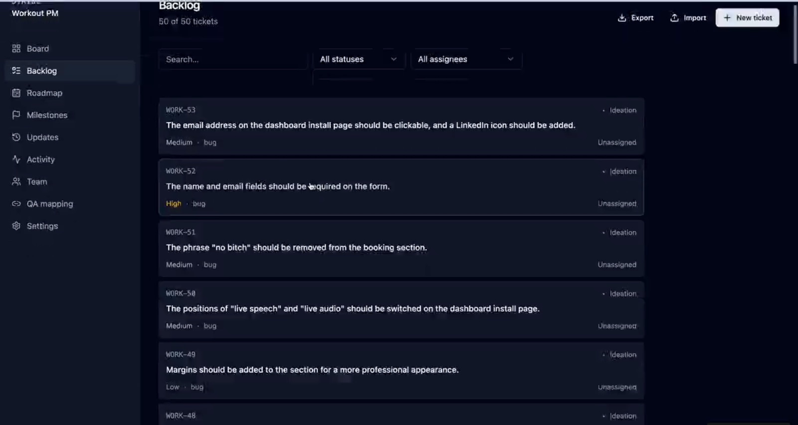 A project tracker with zero bloat